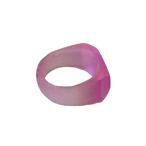 Flat Top Pink Sapphire Resin Ring